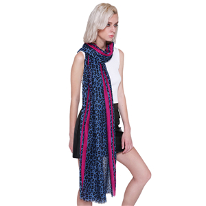 Wholesale fluorescent leopard print cotton scarf
