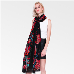 Flower print cotton decorative scarf wholesale from China