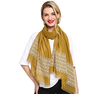 Double-sided embroidered cotton decorative cheap scarf