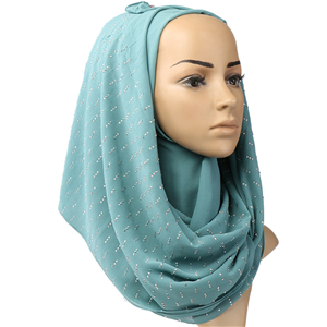 Wholesale hot drilling monochrome chiffon scarf