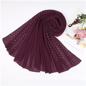 Wholesale hot drilling monochrome chiffon scarf