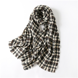 Wholesale puzzle bird pattern tassel cotton cheap scarf