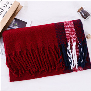 Border stripe solid color tassel cashmere cheap scarf