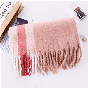 Border stripe solid color tassel cashmere cheap scarf