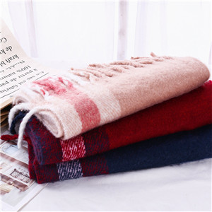 Border stripe solid color tassel cashmere cheap scarf