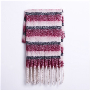 Horizontal stripes color matching tassel cashmere cheap scarf