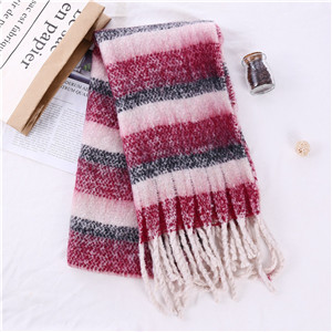 Horizontal stripes color matching tassel cashmere cheap scarf