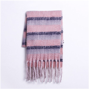 Horizontal stripes color matching tassel cashmere cheap scarf