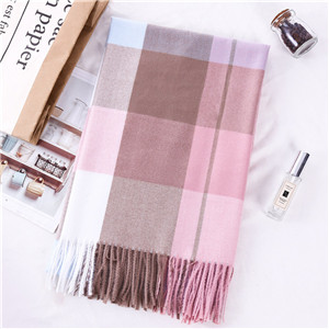 China wholesale scottish plaid fringe cashmere scarf