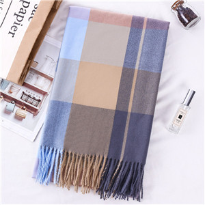 China wholesale scottish plaid fringe cashmere scarf