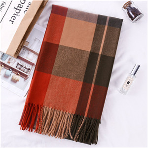 China wholesale scottish plaid fringe cashmere scarf