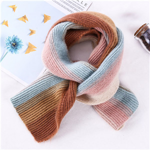 Wholesale rainbow gradient striped cotton children scarf