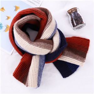 Wholesale rainbow gradient striped cotton children scarf