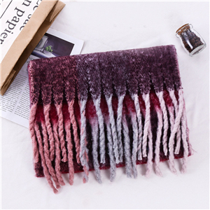 Wholesale gradient lattice fringed cashmere scarf