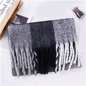 Wholesale gradient lattice fringed cashmere scarf