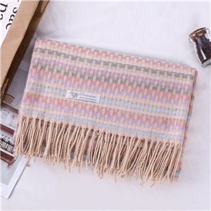 Chinese wholesale tassel plaid cashmere scarf