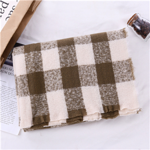 Wholesale color matching square plaid cashmere scarf