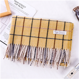 Solid color plaid wavy tassel cashmere cheap scarf