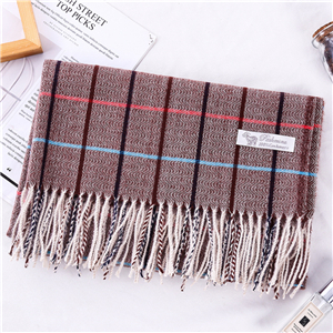 Solid color plaid wavy tassel cashmere cheap scarf