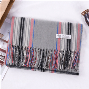 Colorblock striped tassel cashmere cheap scarf