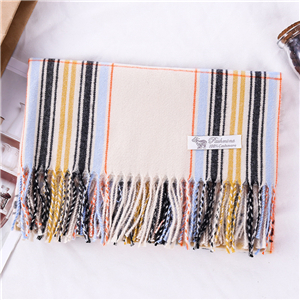 Colorblock striped tassel cashmere cheap scarf