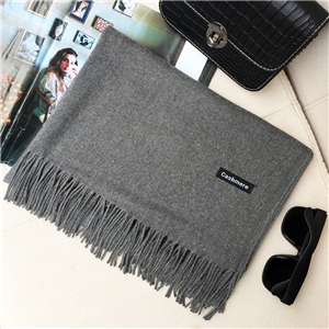 Wholesale solid color cashmere brushed tassel scarf