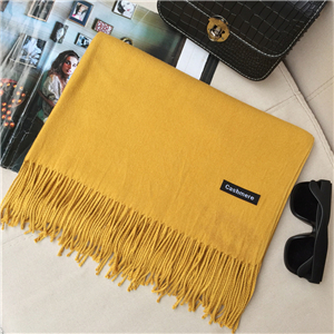Wholesale solid color cashmere brushed tassel scarf