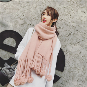 Wholesale solid color imitation cashmere ball scarf