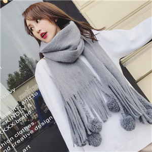 Wholesale solid color imitation cashmere ball scarf