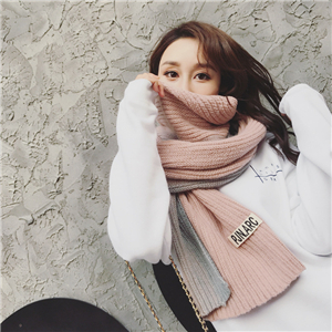 Wholesale gradient color matching knit cotton scarf