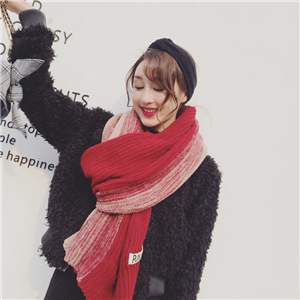 Wholesale gradient color matching knit cotton scarf