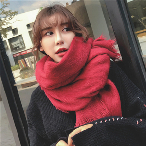 Wholesale solid color woolen cashmere warm scarf