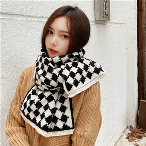 Geometric diamond knit cotton cheap scarf