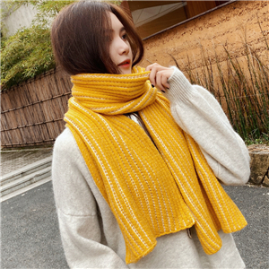 Pure color knitted wool cotton cheap scarf