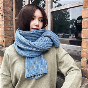 Pure color knitted wool cotton cheap scarf