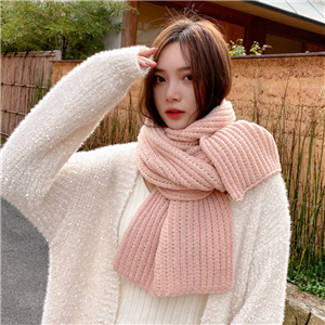 Pure color knitted wool cotton cheap scarf