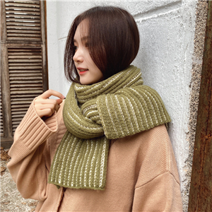 Pure color knitted wool cotton cheap scarf