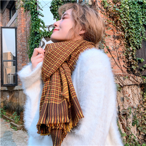 Plaid pattern cashmere decorative cheap scarf