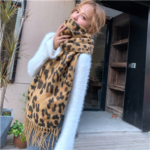 Zebra leopard cashmere warm cheap scarf