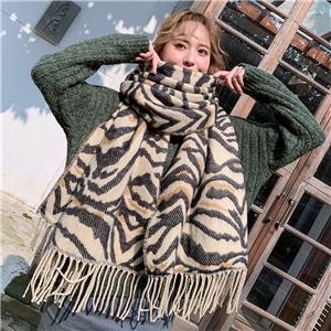 Zebra leopard cashmere warm cheap scarf