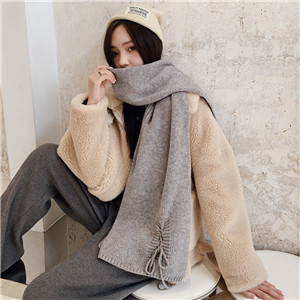 Wholesale solid color knitted wool scarf
