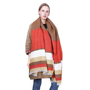 Wholesale color striped cashmere warm scarf