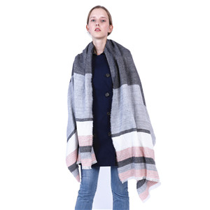 Wholesale color striped cashmere warm scarf