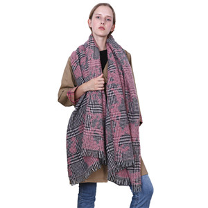 Wholesale thousand birds plaid cashmere warm scarf