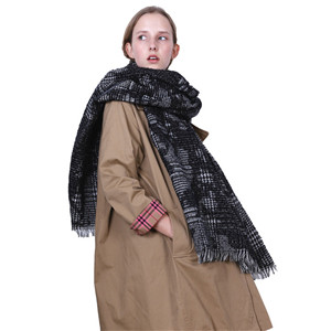 Wholesale thousand birds plaid cashmere warm scarf