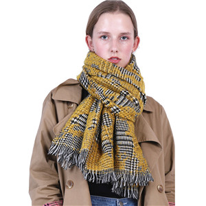 Wholesale thousand birds plaid cashmere warm scarf