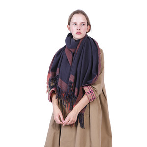 Wholesale solid color frame cashmere tassel scarf