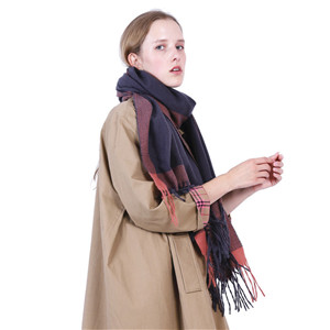Wholesale solid color frame cashmere tassel scarf