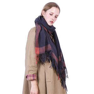 Wholesale solid color frame cashmere tassel scarf