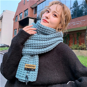 Solid color knitted wool warm cheap scarf